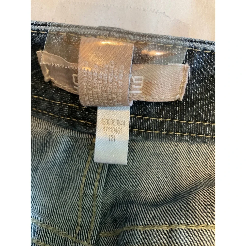 Chico's Crop Jeans‎ Womens Size 0 Dark Wash Denim Stretch Embroidered Pockets